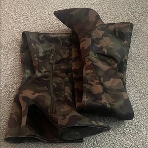 Aldo Camouflage Heeled Boots